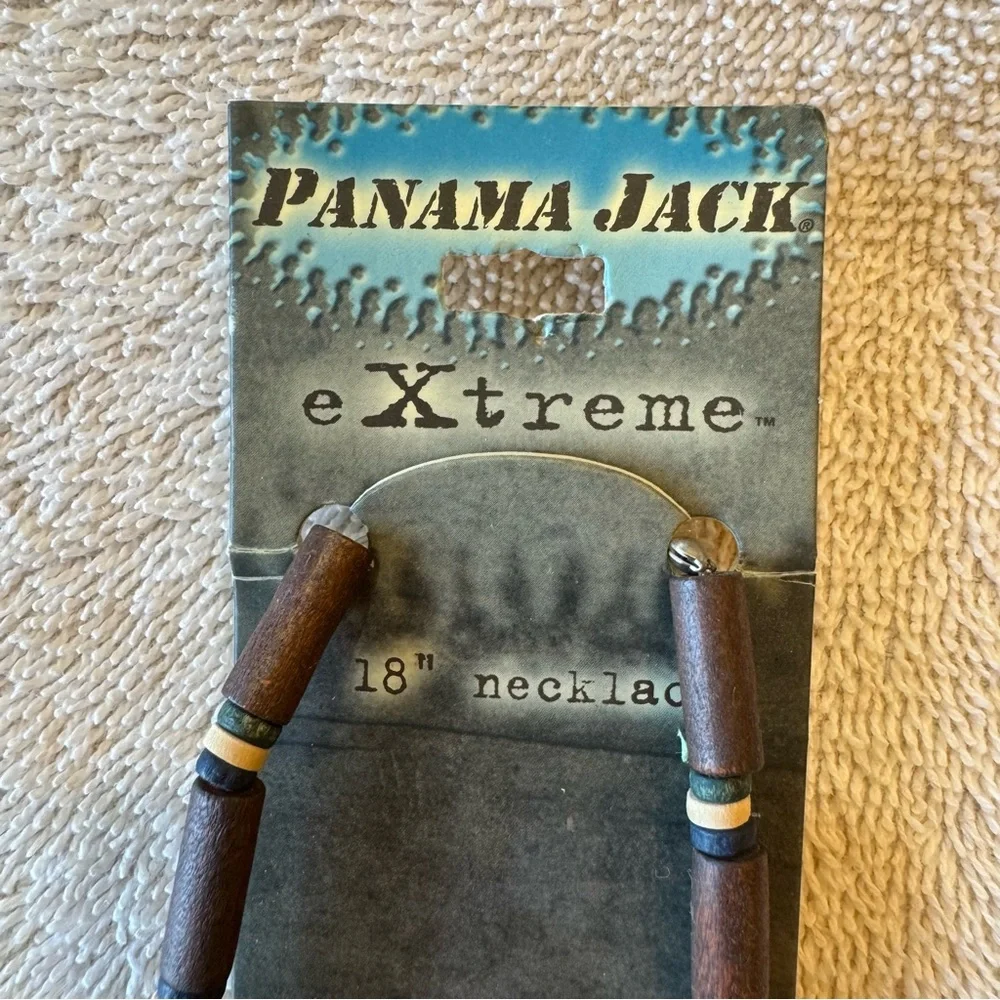 Panama Jack eXtreme‎ 18” Beaded Necklace Blue Glass Pendant Y2K NOS 2002